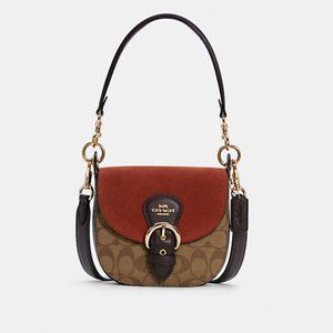 Buffalo Leather Signature Canvas Shoulder Bag
